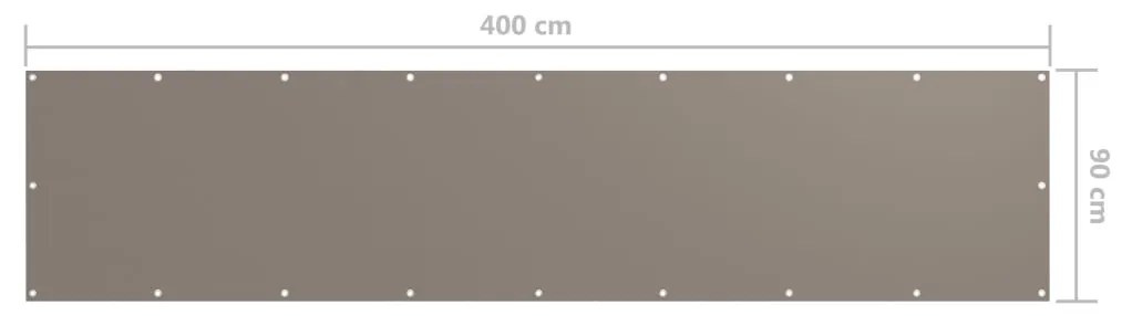 vidaXL Διαχωριστικό Βεράντας Taupe 90 x 400 εκ. Ύφασμα Oxford