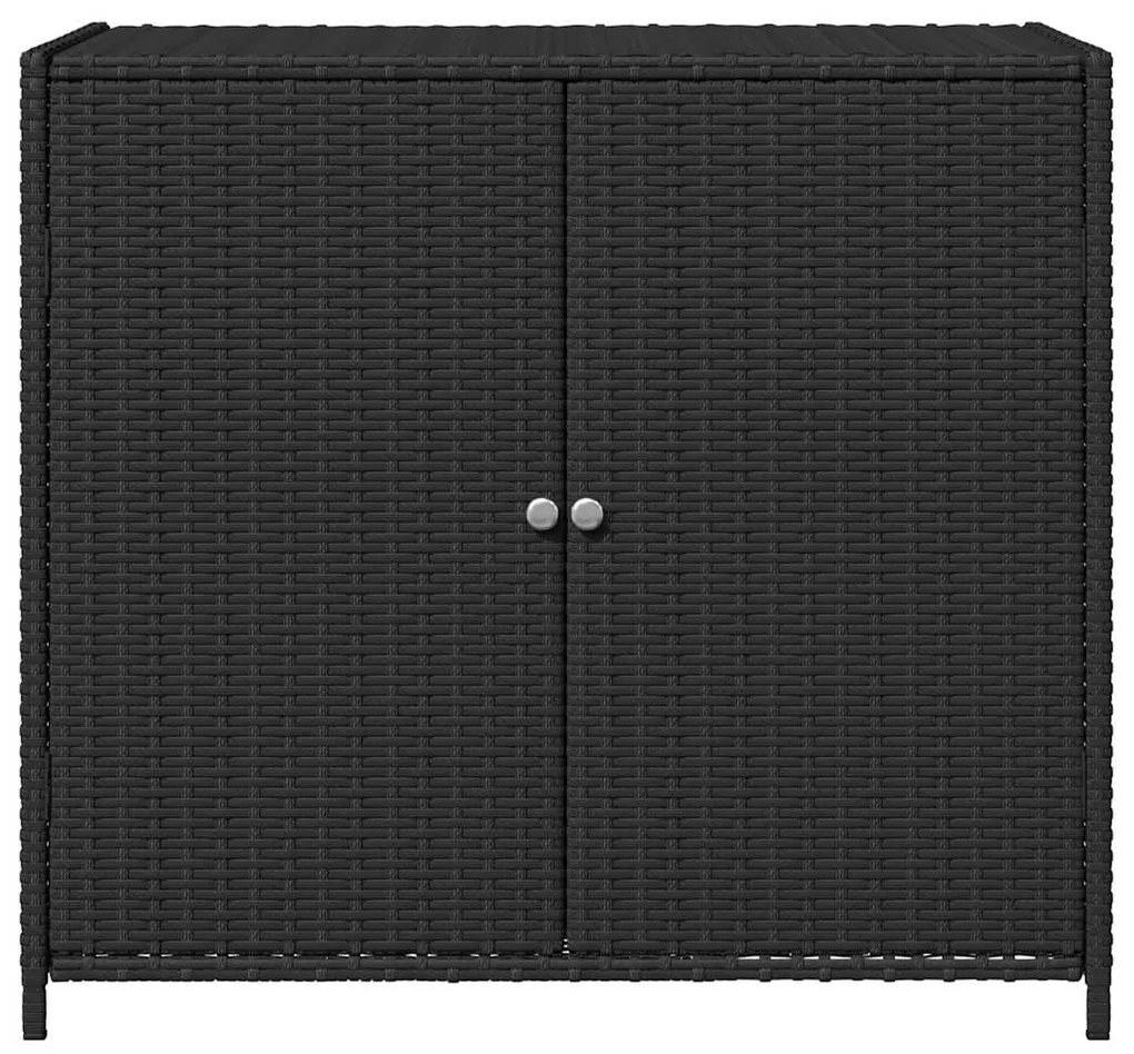 vidaXL Ντουλάπι Αποθήκευσης Κήπου Μαύρο 83x45x76 εκ. Συνθετικό Ρατάν