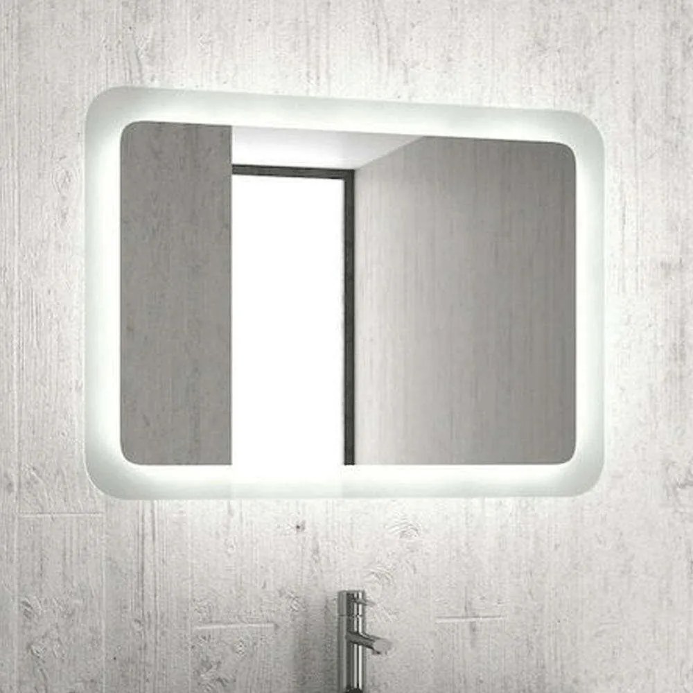 Καθρέπτης Ορθογώνιος Mε Φωτισμό Led Adel ADEL100 100x60x4cm White Karag Crystal