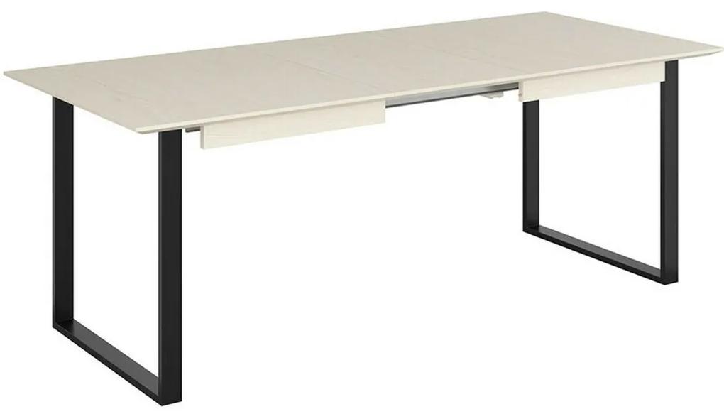 Τραπέζι Boston 422, Beige, Μαύρο, 76x90x140cm, 45 kg, Επιμήκυνση, Πλαστικοποιημένη μοριοσανίδα, Μέταλλο | Epipla1.gr