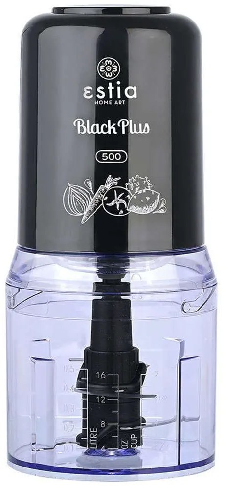 Πολυκόπτης 06-15107 11,7x11,7x26cm 500ml 400W Black Estia Steel,Plastic