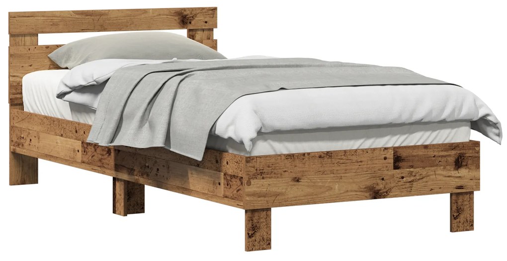 vidaXL Κρεβάτι από Παλιό Ξύλο 90x190 cm - Φτιαγμένο από Μηχανικά Ξύλα