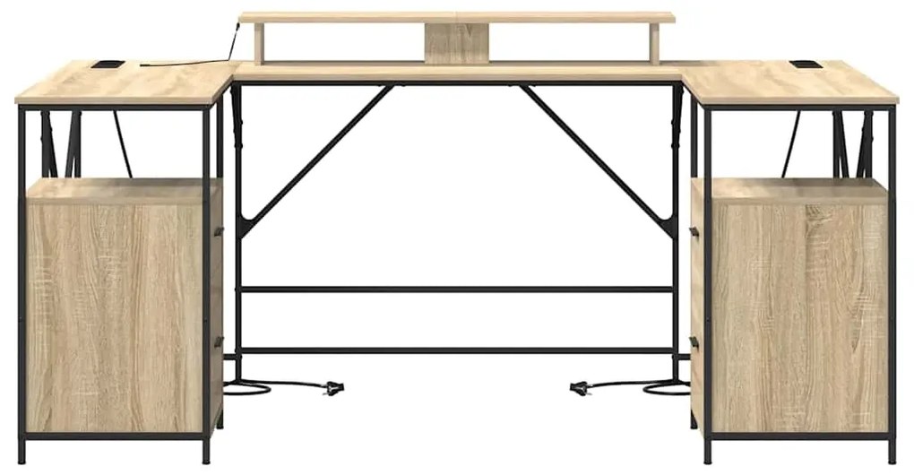 vidaXL Γραφείο Δρύς Sonoma 182 x 101 x 87,5 εκ Επεξεργασμένο ξύλο