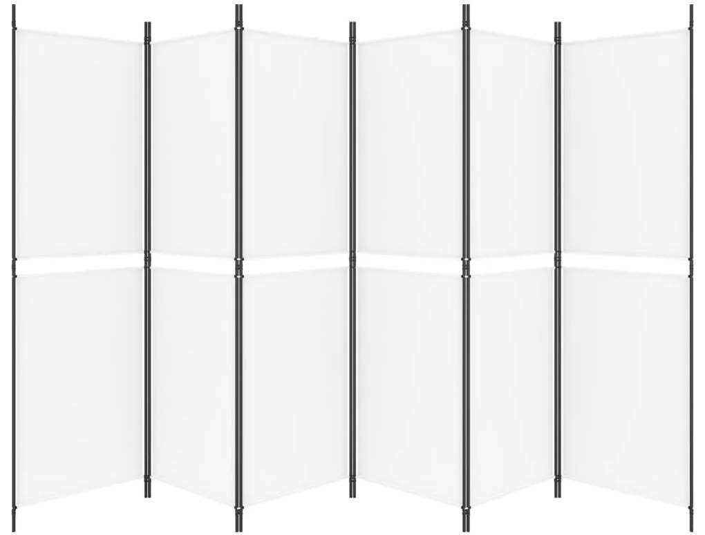 vidaXL Διαχωριστικό Δωματίου με 6 Πάνελ Λευκό 300x180 εκ. από Ύφασμα