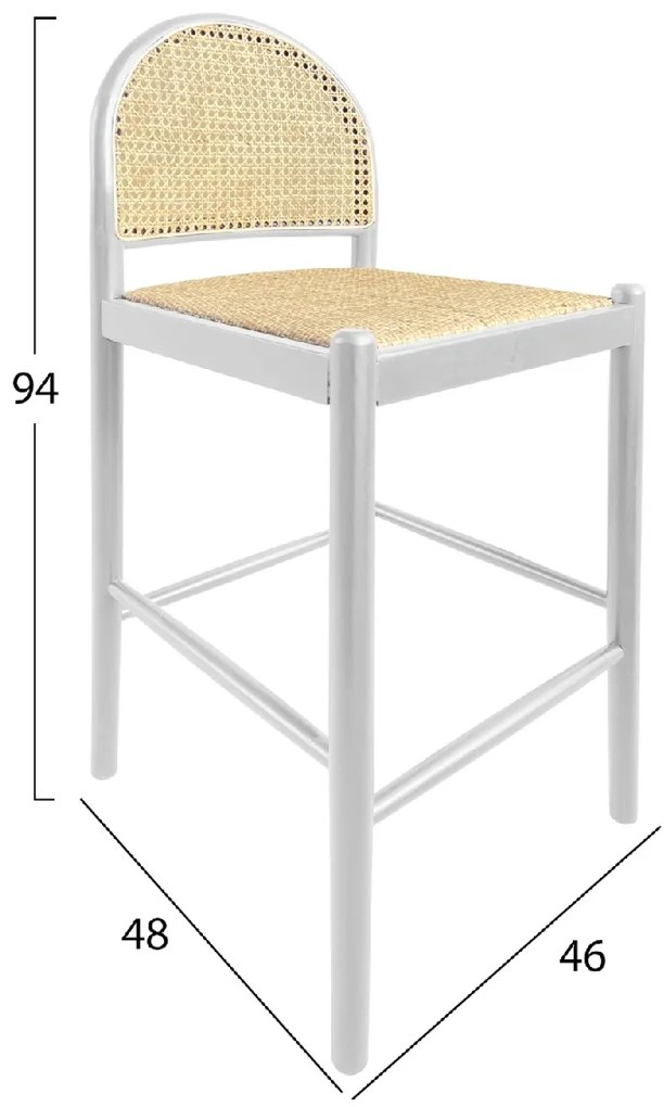 ΣΚΑΜΠΟ ΑΠΟ ΟΞΙΑ-RATTAN ΑΨΙΔΑ ΠΛΑΤΗ ΛΕΥΚΟ HM9408.03 47x46x100 εκ.