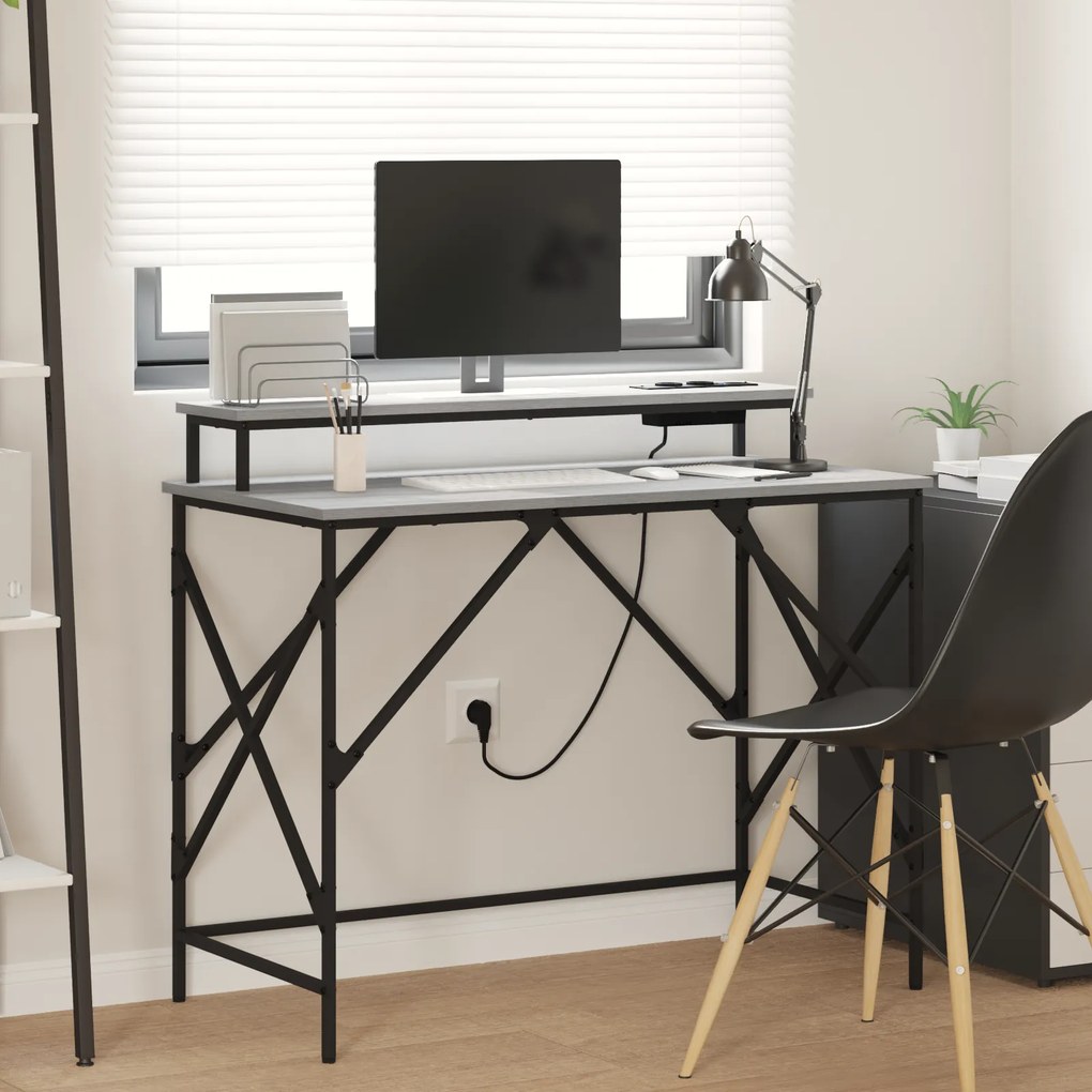 vidaXL Γραφείο Γκρι sonoma 100 x 50 x 86.5 εκ Επεξεργασμένο ξύλο