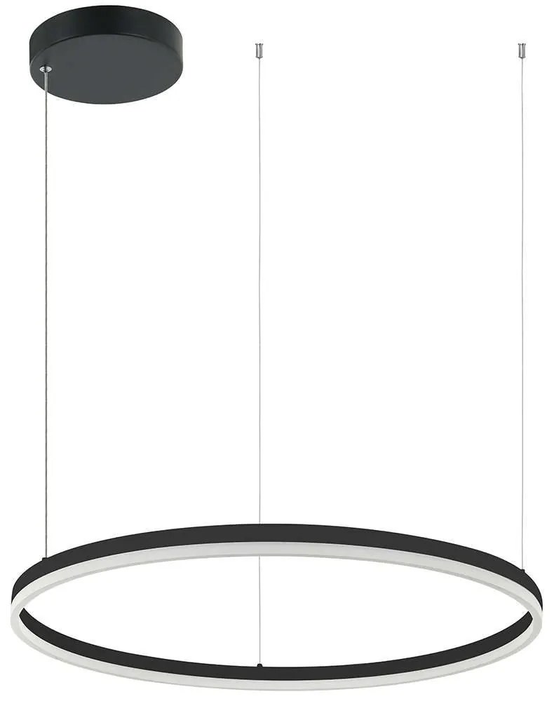 Φωτιστικό Οροφής Κύκλος 20262 Led 3000K 55W Φ80cm Black Matt Aluminum,Acrylic