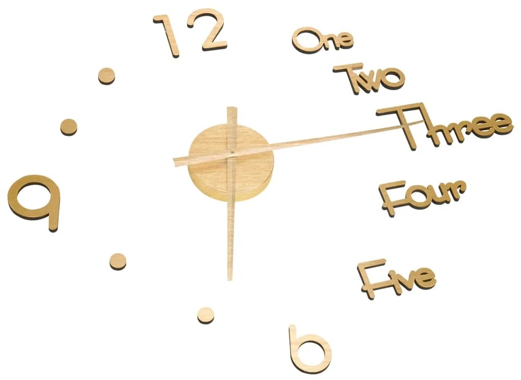 vidaXL Ρολόι Τοίχου Τρισδιάστατο Μοντέρνο Χρυσό 100 εκ. XXL