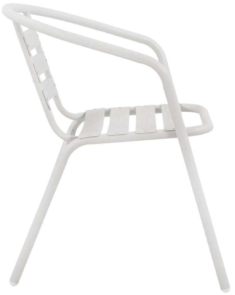 Καρέκλα - Πολυθρόνα LAURA C5037.02 Μεταλλική Λευκή με Φέτες Αλουμινίου 54x59x73Υ εκ. 54x59x73 εκ.