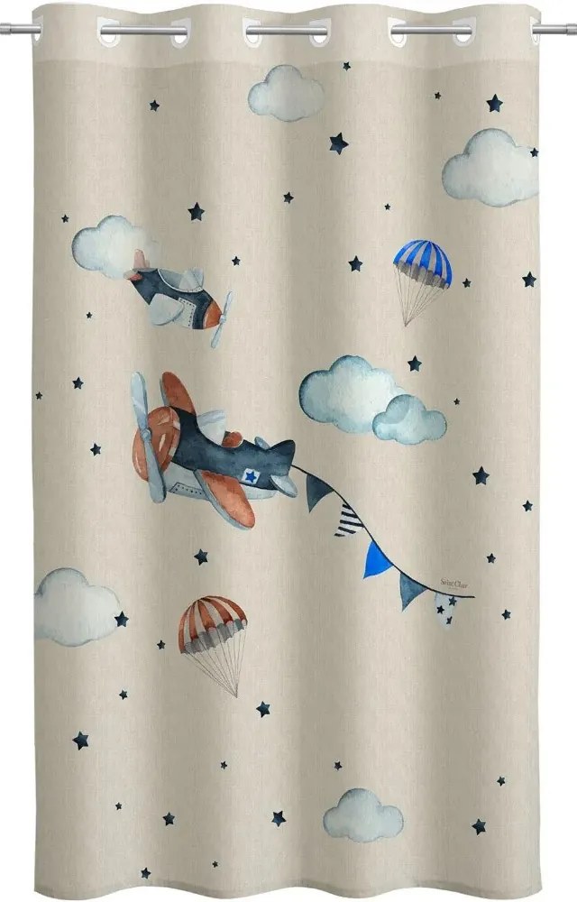 Κουρτίνα Παιδική Demo Beige-Blue Saint Clair 160x240 cm Πολυέστερ
