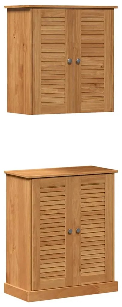 vidaXL Σετ Επίπλων Μπάνιου με ράφι VIGO 2 pcs Καφέ 67.5 x 34 x 80 εκ.