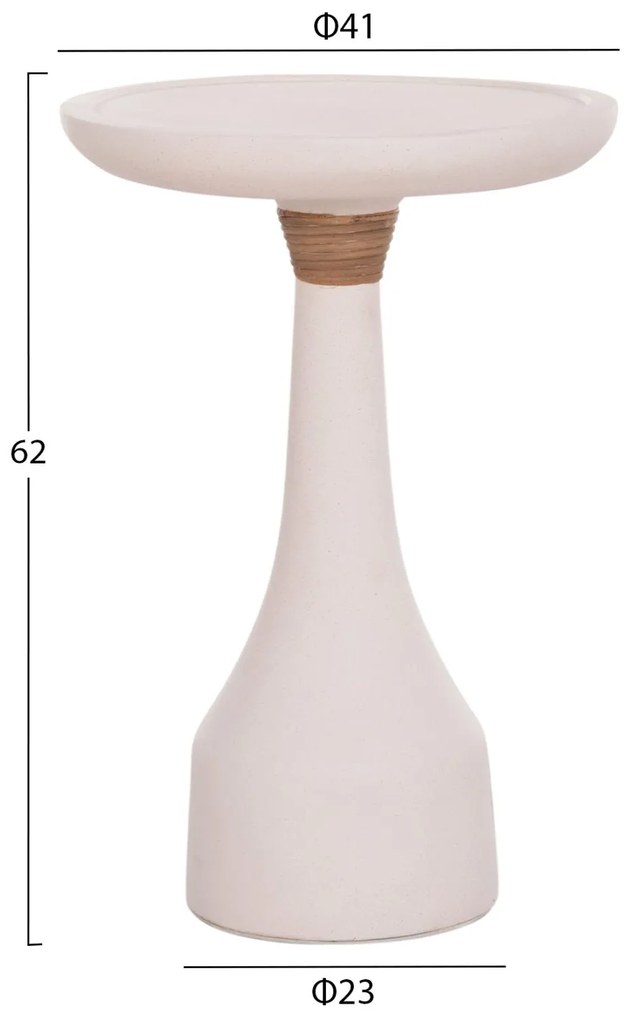 Βοηθητικό Τραπεζάκι σαλονιού TORG C18170.02 για Λαμπατέρ Fiber Cement Λευκό Φ41x62Υεκ. 41x41x62 εκ.