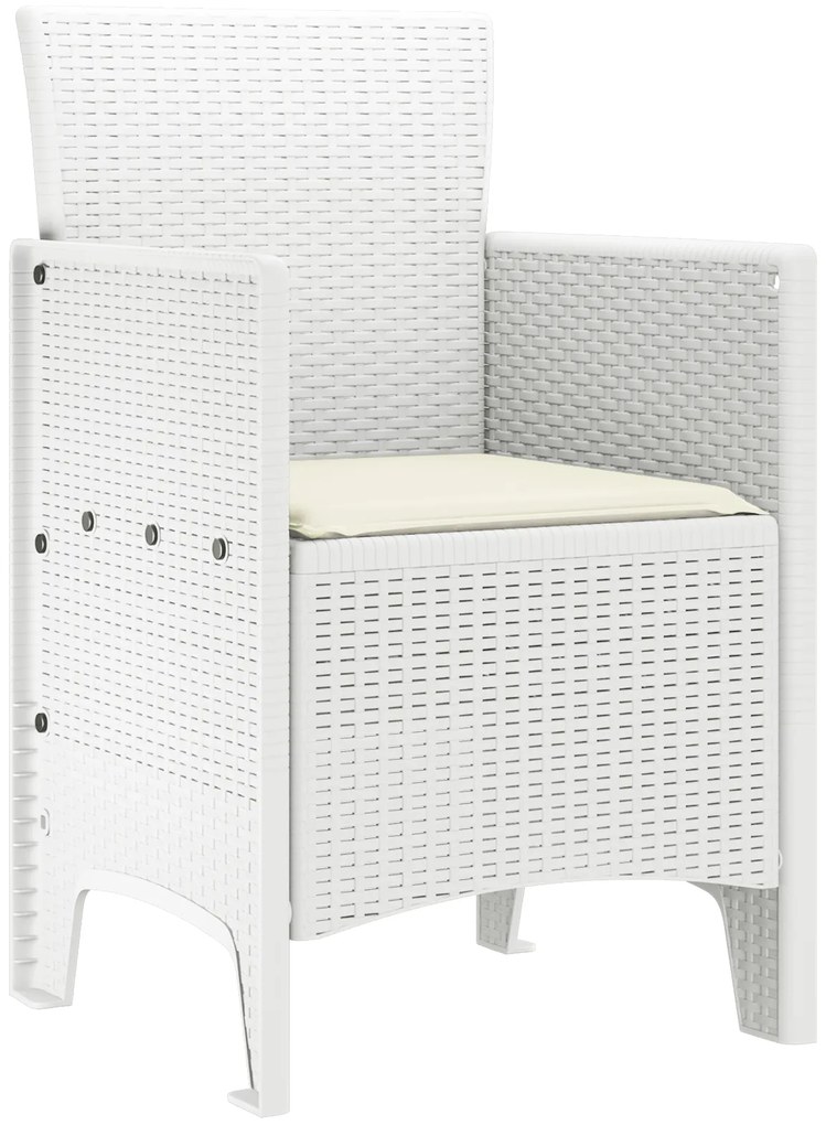 vidaXL Σετ Καρεκλών Κήπου 4 pcs Λευκό 53 x 49 x 85 εκ. Πλαστικό