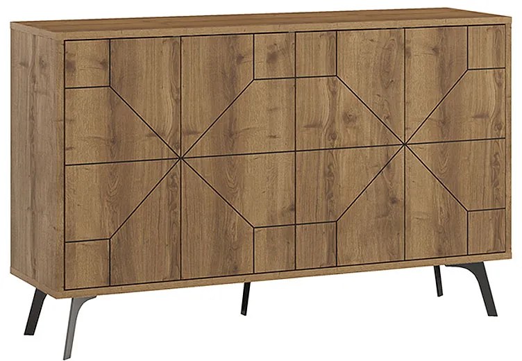 Μπουφές Dune Megapap χρώμα ανοιχτό καρυδί 123x35x77,4εκ.