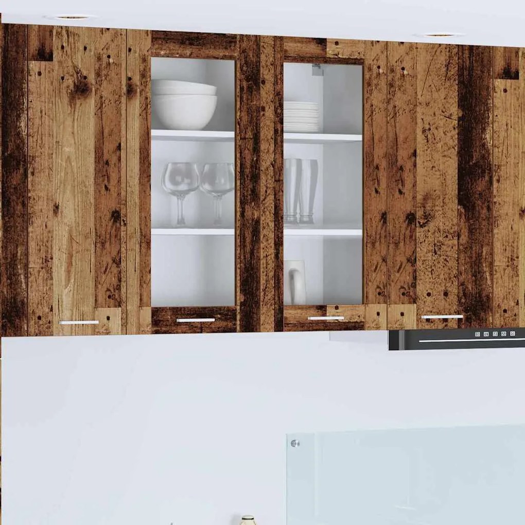 vidaXL Κρεμαστό ντουλάπι με ράφι Riga Παλιό Ξύλο 80 x 31 x 80 εκ.