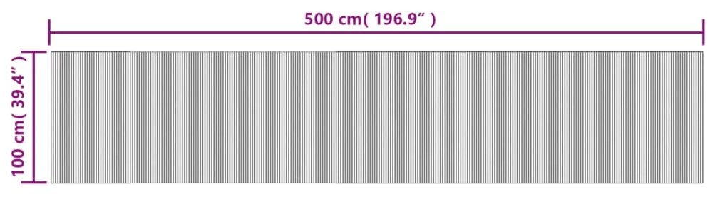 Χαλί Ορθογώνιο Καφέ 100 x 500 εκ. Μπαμπού - Καφέ