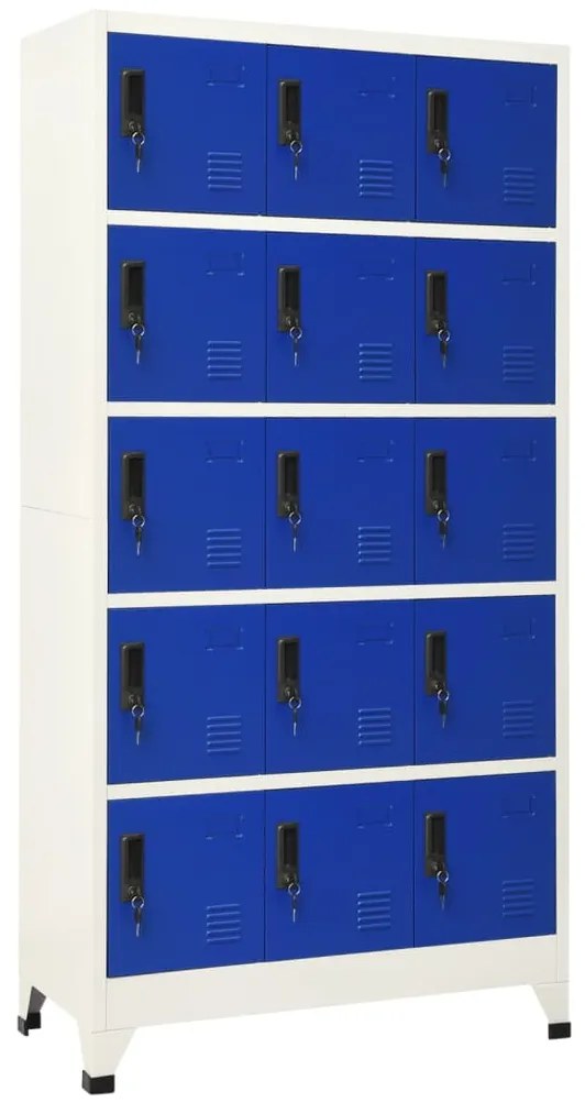 vidaXL Φοριαμός Γκρι και Μπλε 90 x 40 x 180 εκ. Ατσάλινος