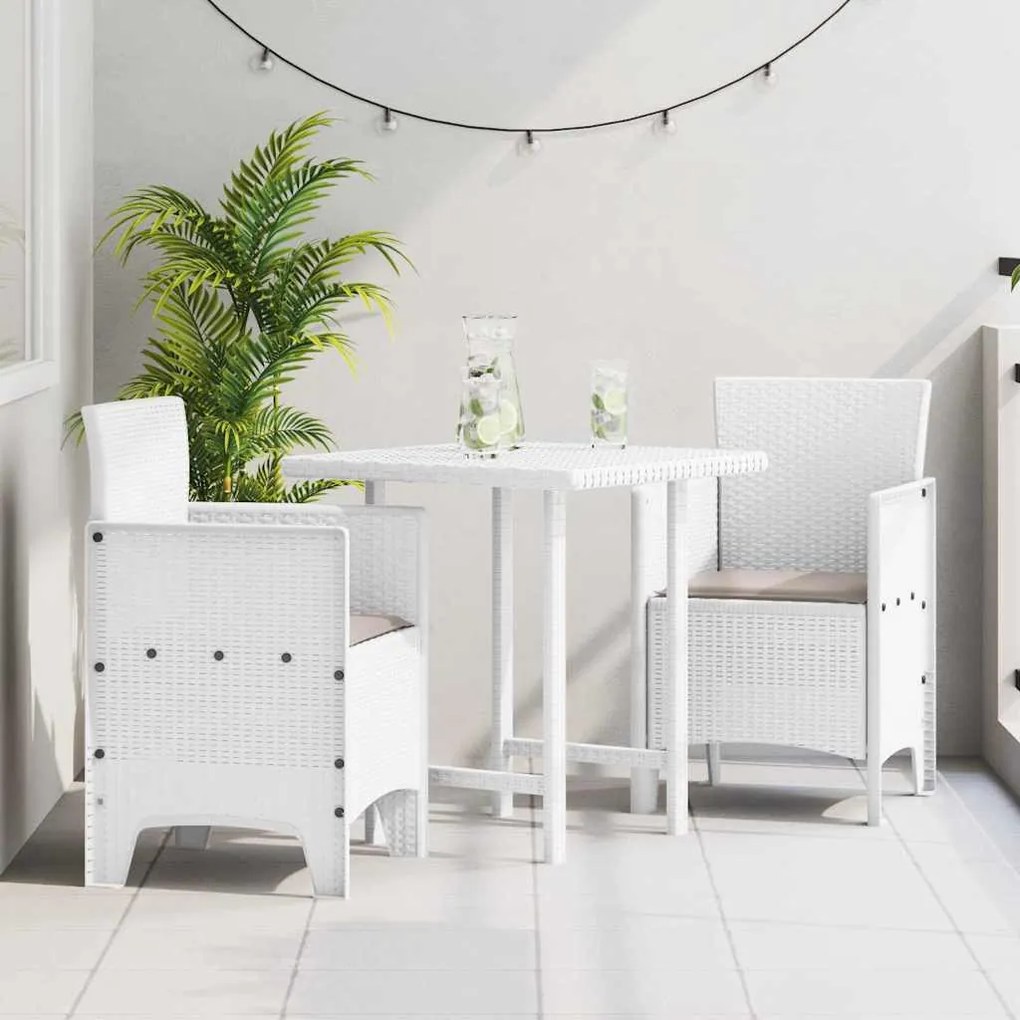 vidaXL Καρέκλες Κήπου 2 pcs Λευκό 53 x 49 x 85 εκ. Πλαστικό
