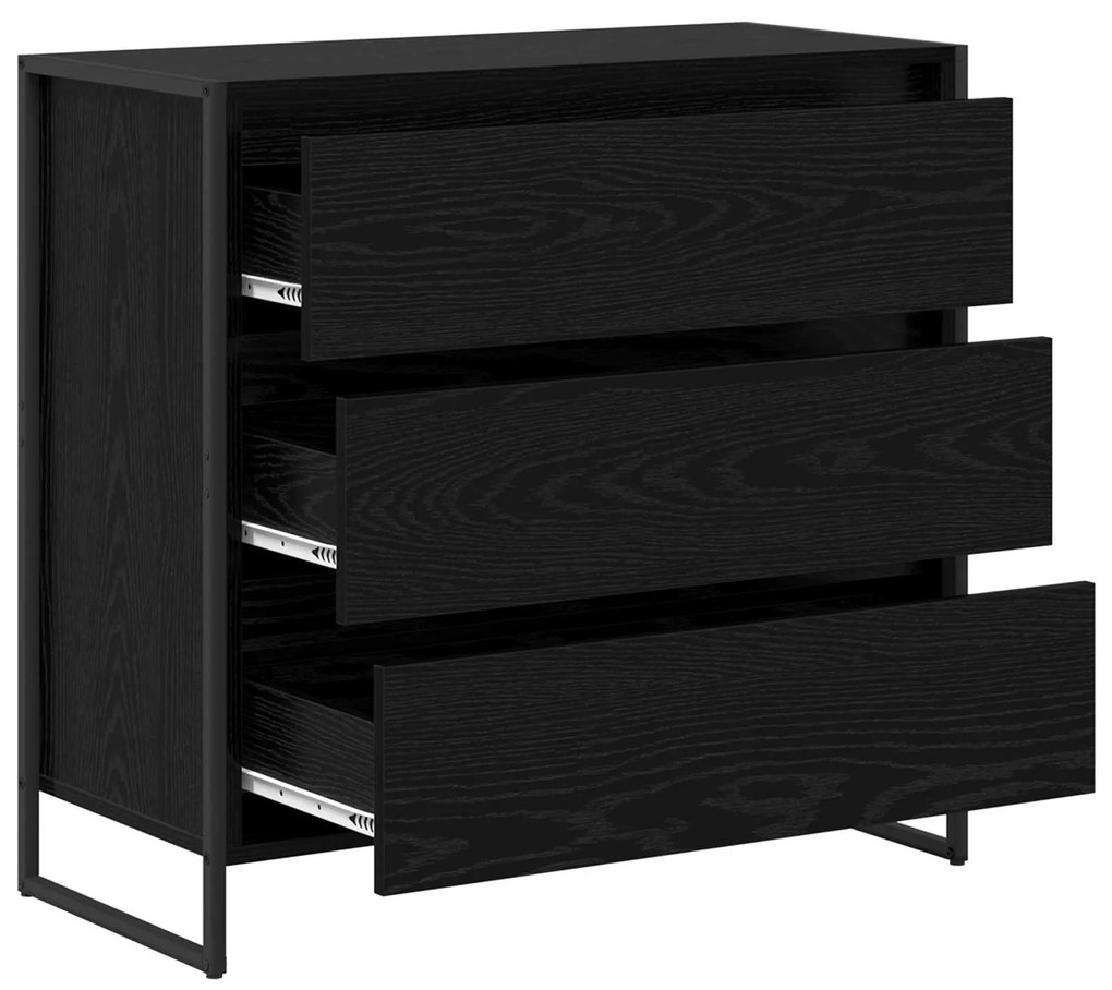 vidaXL Πλαϊνό γραφείο Μαύρη Οξυά 79 x 36 x 75.5 εκ. Επεξεργασμένο ξύλο