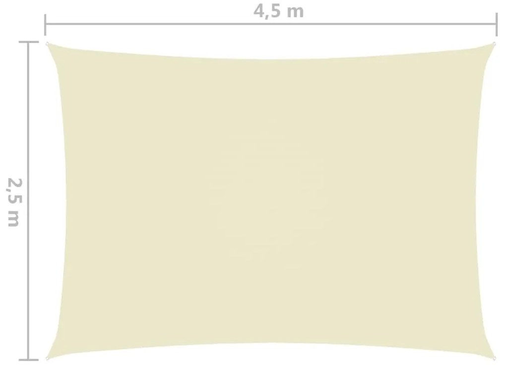 Πανί Σκίασης Ορθογώνιο Κρεμ 2,5 x 4,5 μ. από Ύφασμα Oxford - Κρεμ
