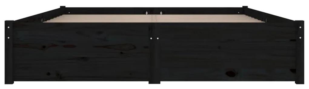 vidaXL Πλαίσιο Κρεβατιού Με Συρτάρια Μαύρο 135 x 190 εκ. Double