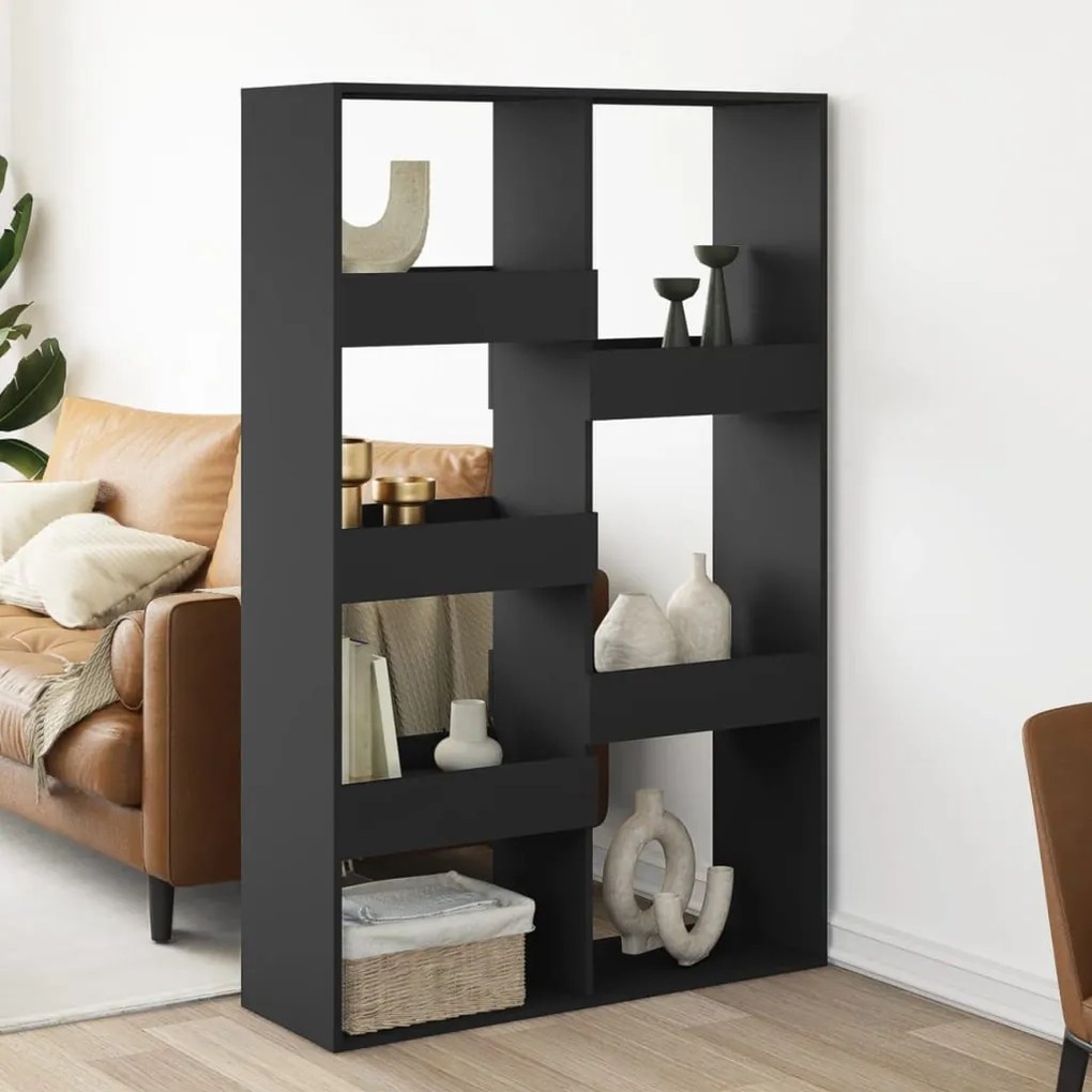 vidaXL Βιβλιοθήκη/Διαχωριστικό Χώρου Μαύρη 100x33x155,5 εκ. Επεξ. Ξύλο