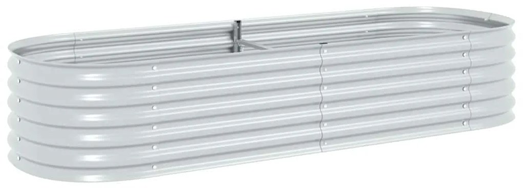 vidaXL Ζαρντινιέρα Υπερυψωμένη Ασημί 240x80x44 εκ. Γαλβανισμ. Χάλυβας