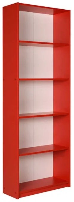 Βιβλιοθήκη μελαμίνης Max Megapap σε χρώμα κόκκινο 58x23x170εκ.-GP009-0038