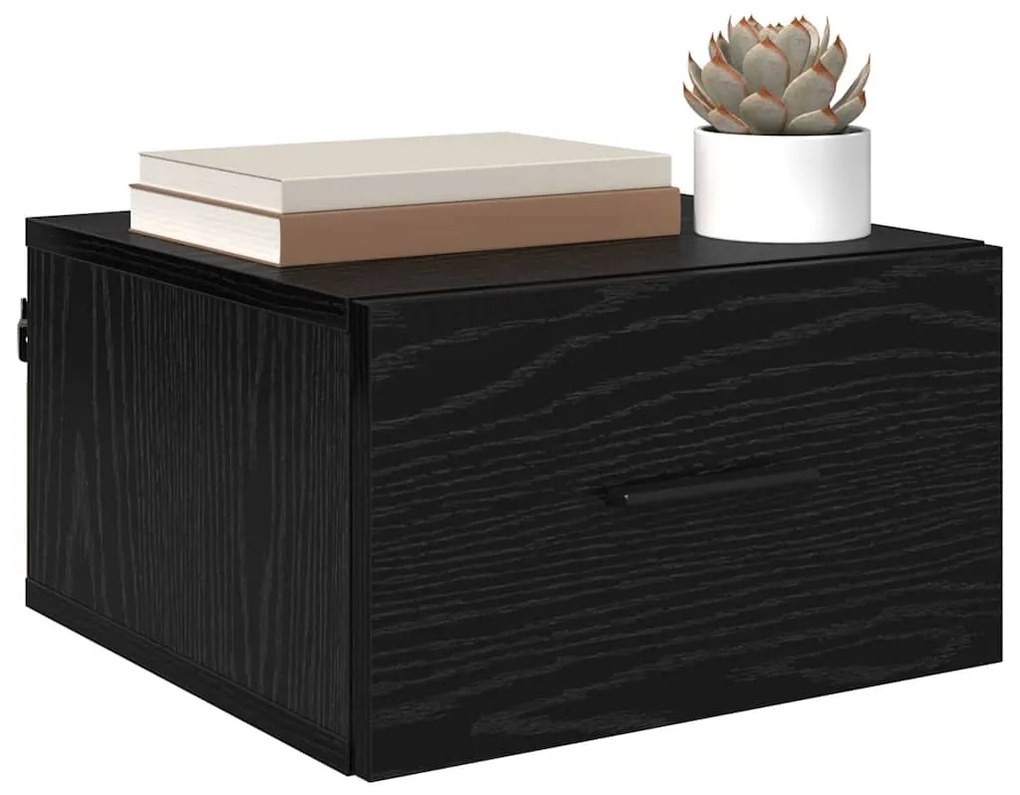 vidaXL Κομοδίνο 2 pcs Μαύρη δρυς 35 x 35 x 20 εκ Επεξεργασμένο ξύλο