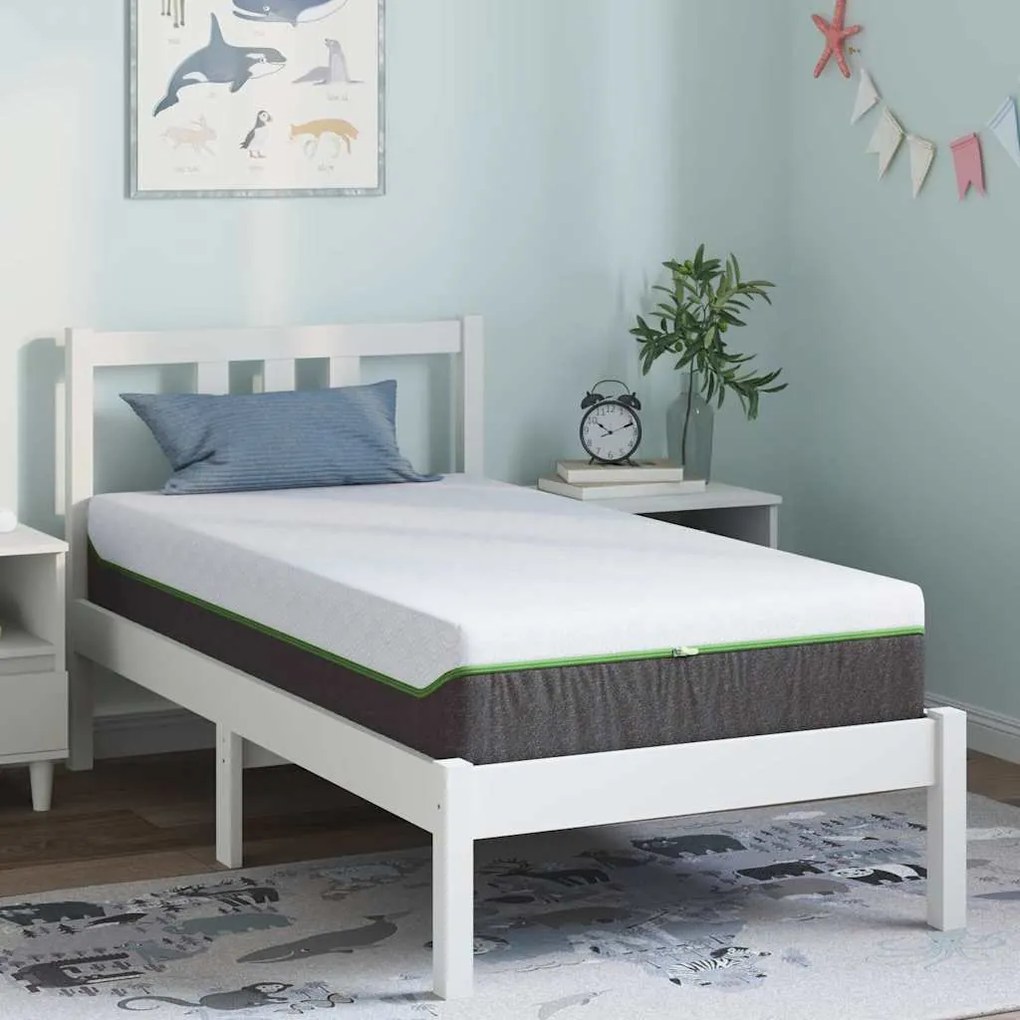 vidaXL Στρώμα Λευκό και Γκρι 80 x 160 cm Τσέπες ελατηρίων