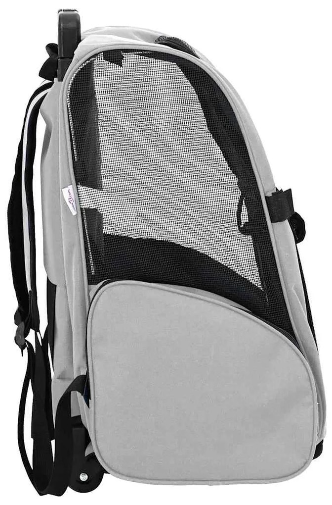 vidaXL Καρότσι Κατοικίδιων 3 σε 1 Γκρι 48x32x57 εκ. από Ύφασμα Oxford