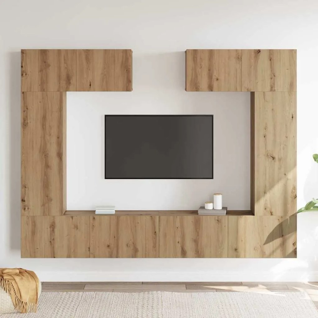 vidaXL Σετ Ντουλαπιών Τηλεόρασης 6 pcs artisan δρυς 200 x 30 x 150 εκ