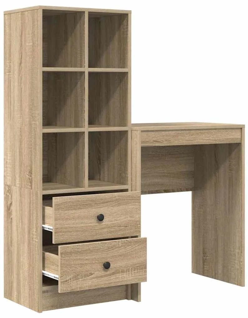 vidaXL Γραφείο με αποθηκευτικό χώρο με συρτάρι 2 pcs Δρύς Sonoma