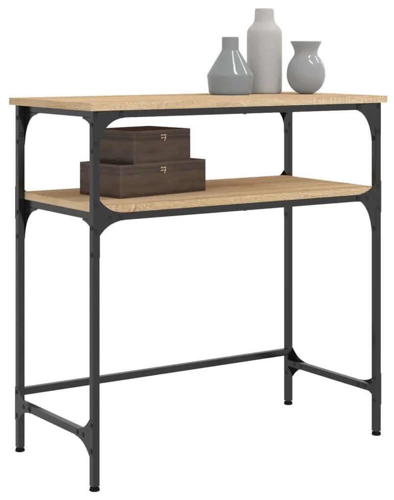vidaXL Τραπέζι Κονσόλα Sonoma Δρυς 75x35,5x75 εκ. Επεξεργασμένο Ξύλο