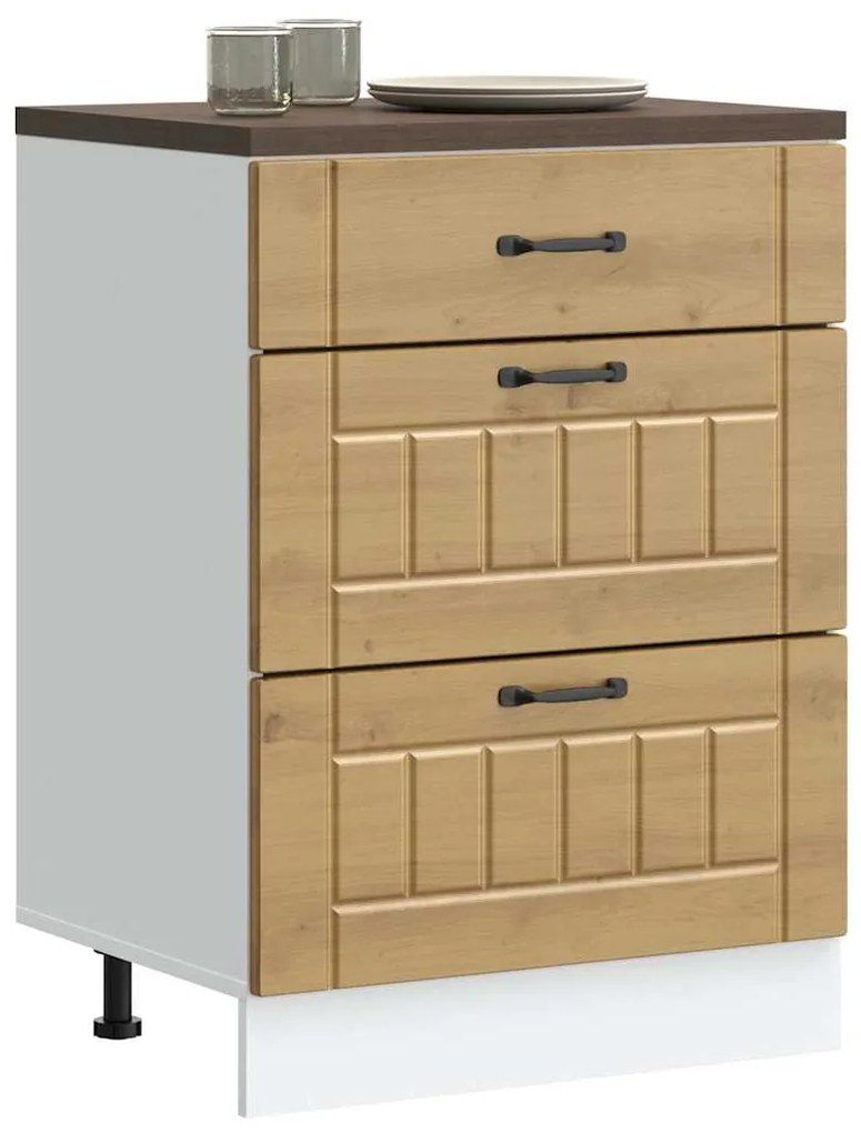 ντουλάπι βάσης κουζίνας Lucca Δρυς τεχνίτης κατασκευασμένο ξύλο