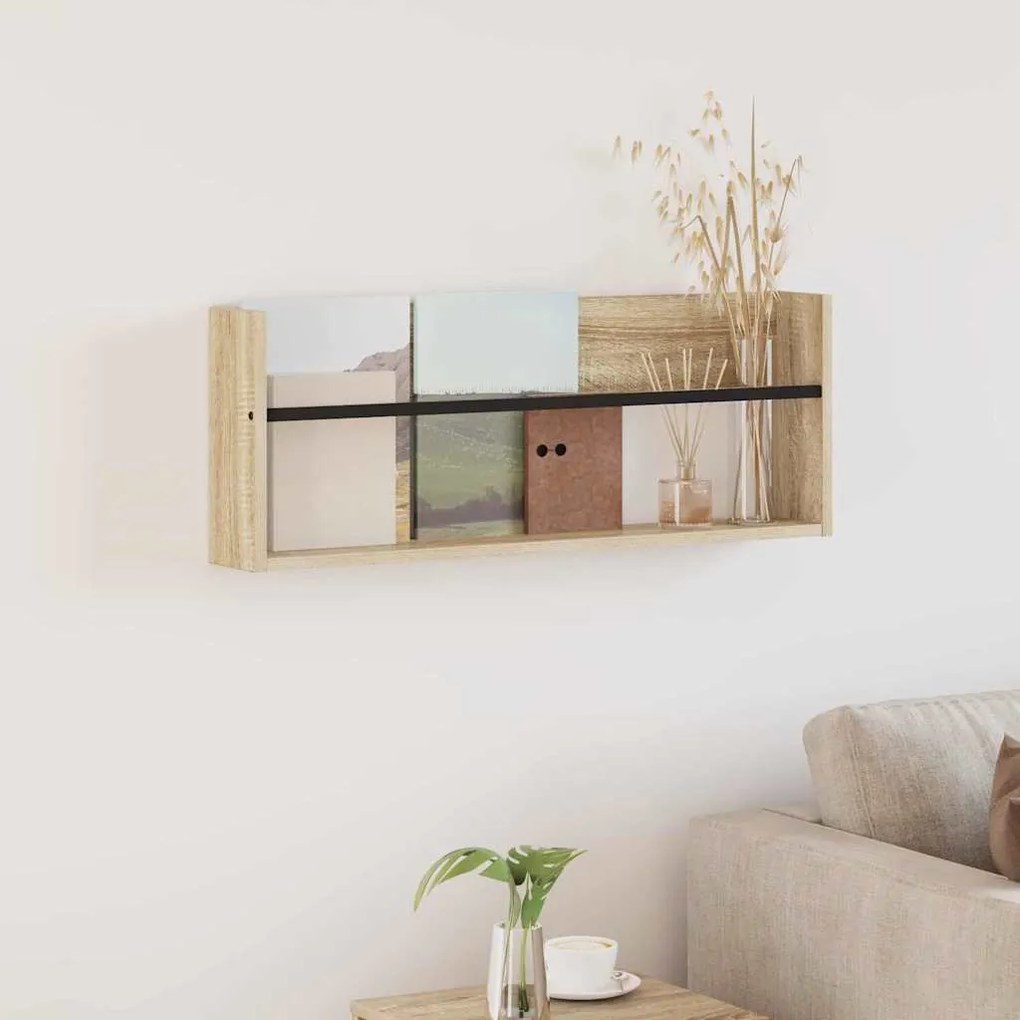 vidaXL Ράφι Περιοδικών Δρύς Sonoma 80 x 12 x 30 εκ Επεξεργασμένο ξύλο