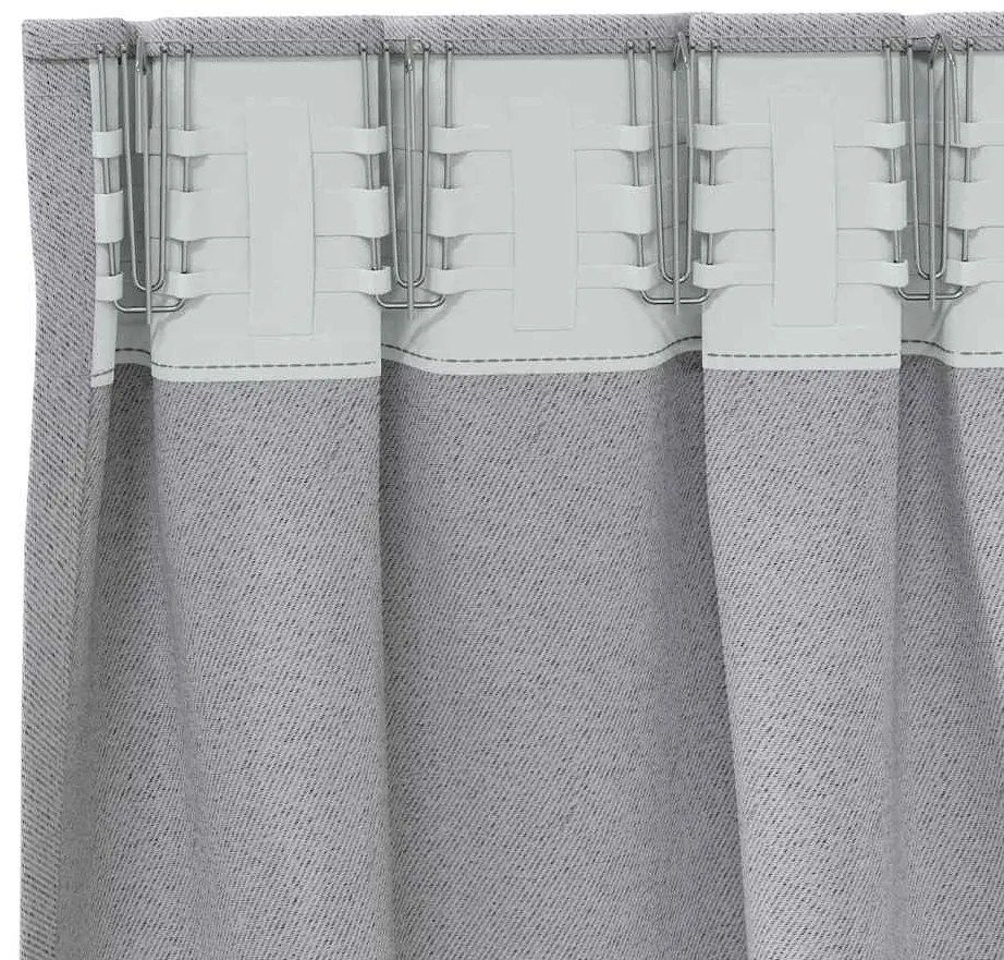 vidaXL Κουρτίνες 2 pcs Ανοιχτό γκρι 260x140εκ. Πολυεστέρας