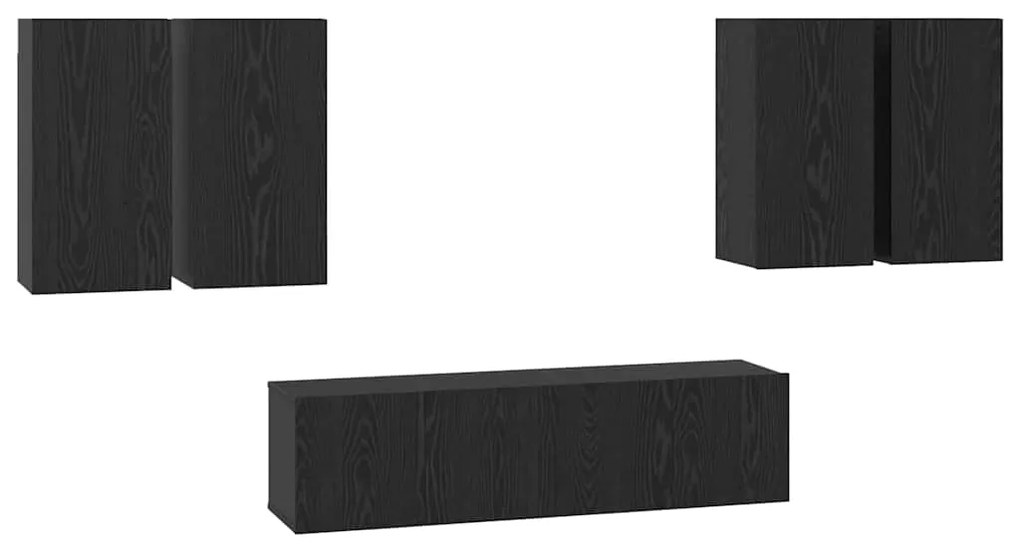 vidaXL Σετ επίπλου τηλεόρασης 6 pcs Μαύρη δρυς 60 x 30 x 30 cm