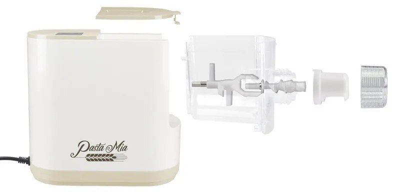 Μηχανή παρασκευής φρέσκων ζυμαρικών και σπαγγέτι Beper P102SBA500, 200W, 8 ρυθμίσεις, Ανοξείδωτο ατσάλι, Αυτόματο, Λευκό/μπεζ