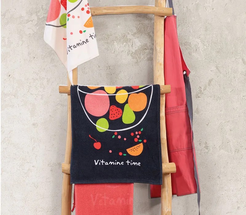 Ποτηρόπανο Βελουτέ Vitamine Time Black 40x60 Nef-Nef Homeware