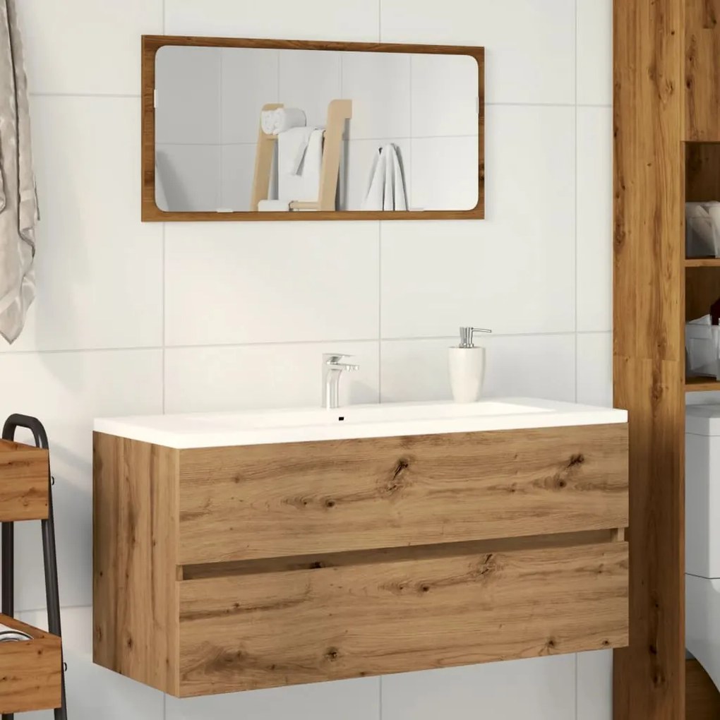 Ντουλάπι Νιπτήρα Αρτισιανή Δρυς 100x38,5x45 εκ. Επεξ. Ξύλο - Καφέ
