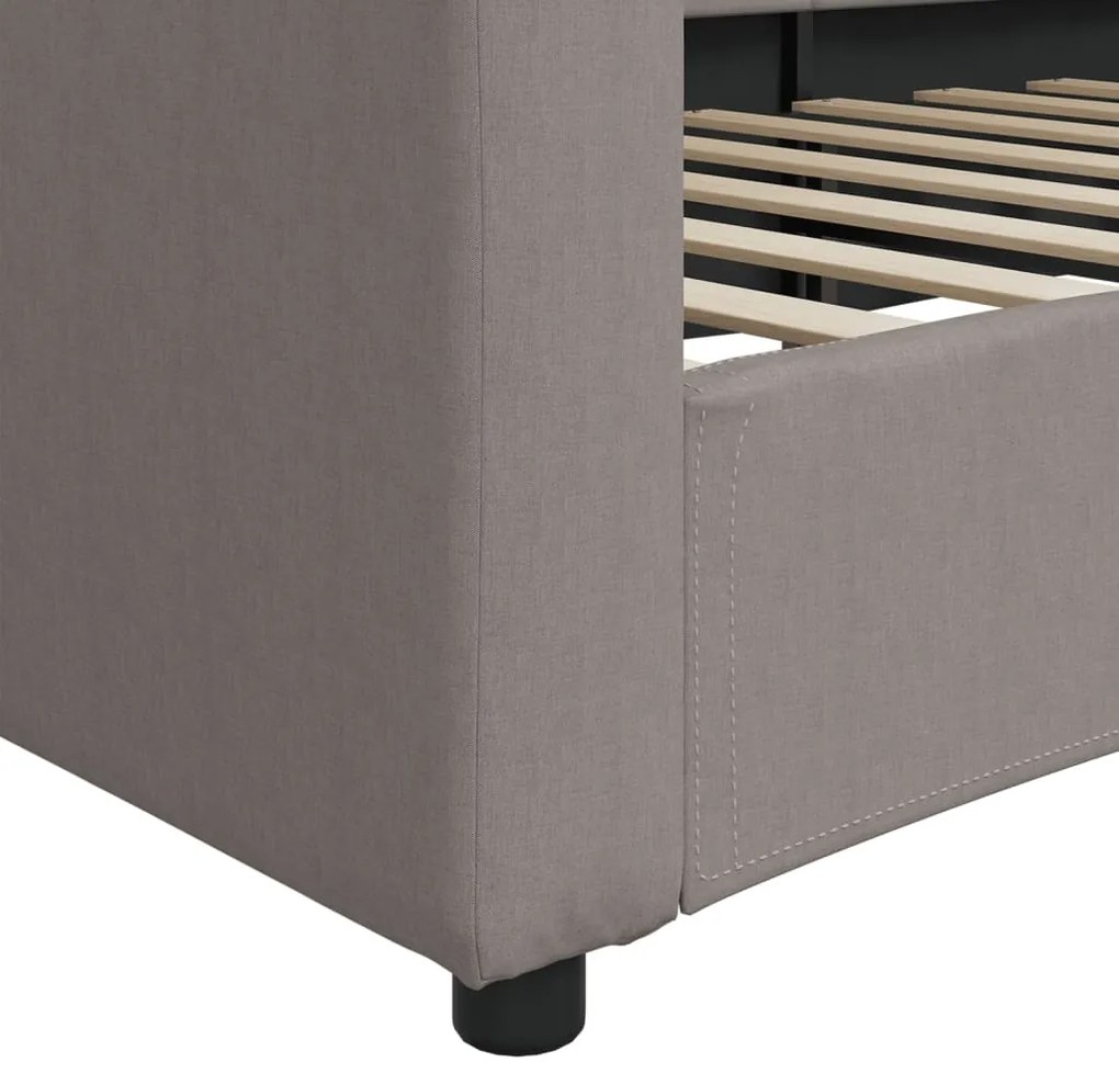 vidaXL Καναπές Κρεβάτι Taupe 90 x 200 εκ. Υφασμάτινος