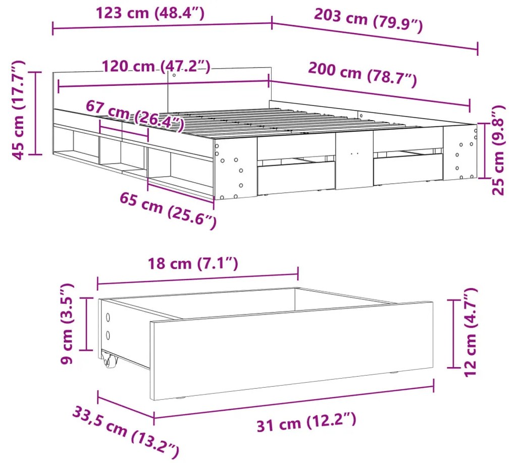 ΠΛΑΙΣΙΟ ΚΡΕΒΑΤΙΟΥ ΜΕ ΣΥΡΤΑΡΙΑ ΓΚΡΙ SONOMA 120X200ΕΚ. ΕΠΕΞ. ΞΥΛΟ 3280760