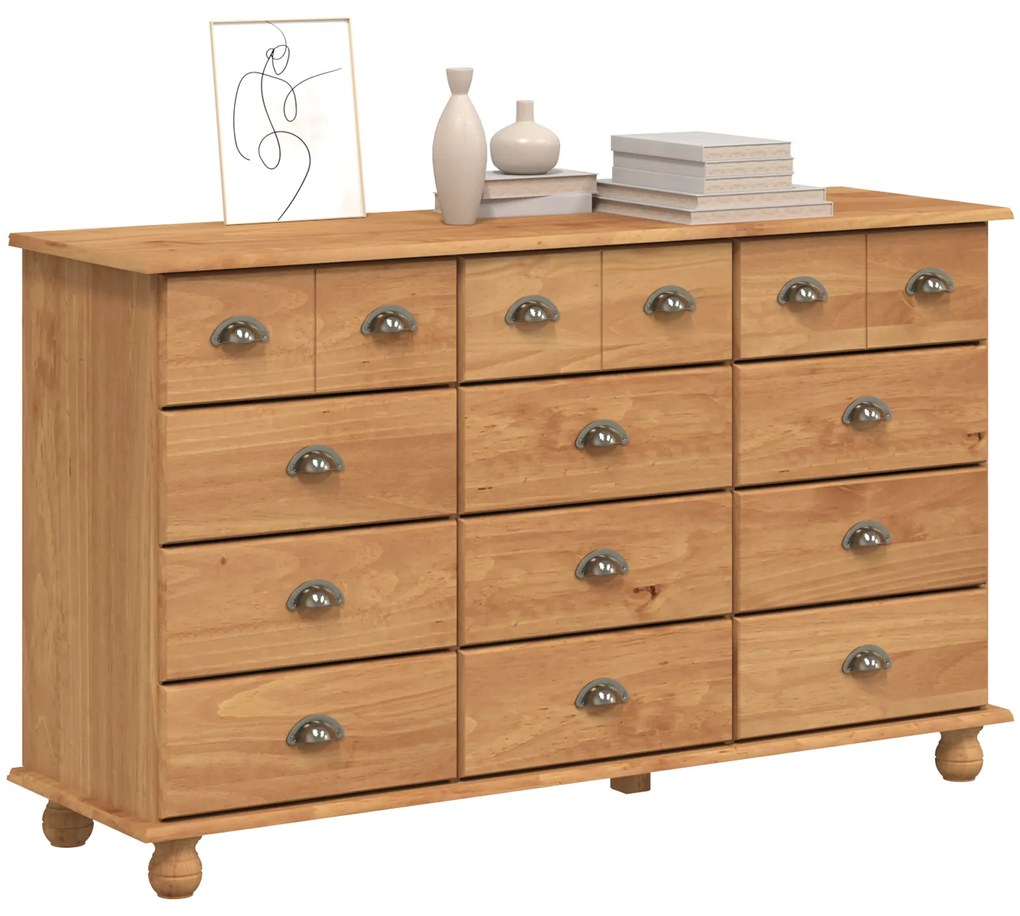 vidaXL Συρταριέρα με συρτάρι Καφέ 79 x 40 x 133.5 εκ Μασίφ ξύλο πεύκου