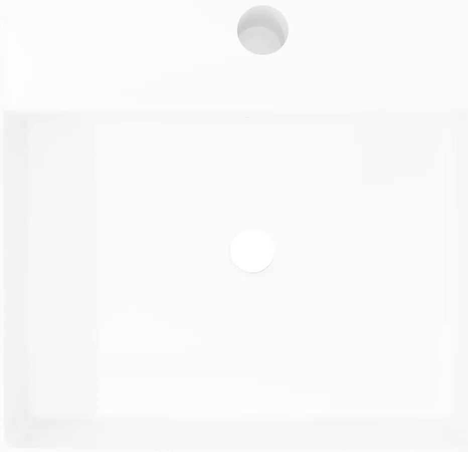 Νιπτήρας Τετράγωνος με Οπή Υπερχείλισης/Βρύσης 41 x 41 εκ. Κεραμικός