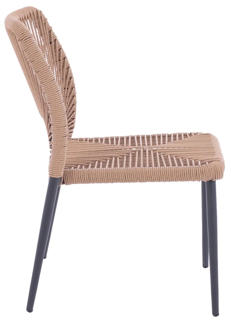 Καρέκλα C5770.02 Αλουμινίου Γκρί με PE Rattan Μπέζ 45x63x82Υ εκ. 46x63x82 εκ.