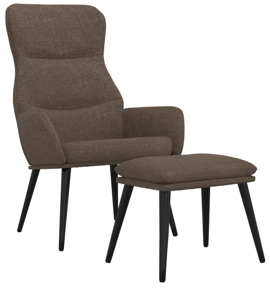 vidaXL Πολυθρόνα Relax Taupe Υφασμάτινη με Σκαμπό