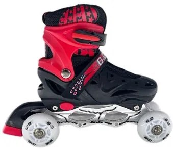 Αυξομειούμενα Rollers G&C SK10 ΣΕΤ 3ΣΕ1 ΜΑΥΡΟ/ΚΟΚΚΙΝΟ LED-Medium (33-37)