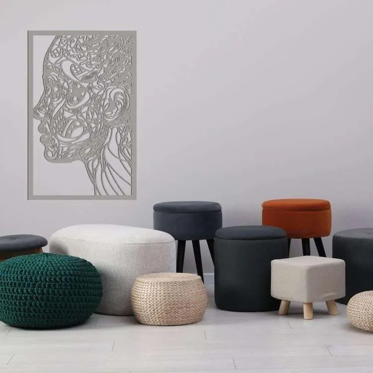 Διακοσμητικό τοίχου Λαμαρίνα kp12 Silhoutte - 0,80mx1,25m, Ασημί