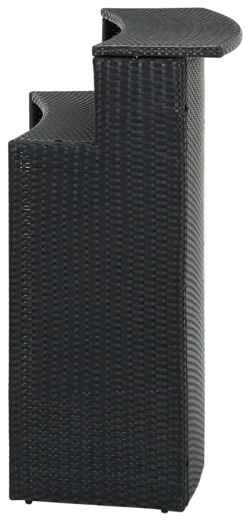 vidaXL Τραπέζι Μπαρ Κήπου Μαύρο 120x55x110 εκ. από Συνθετικό Ρατάν